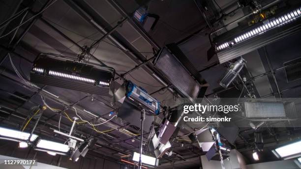 interior of studio - television studio lights stock pictures, royalty-free photos & images