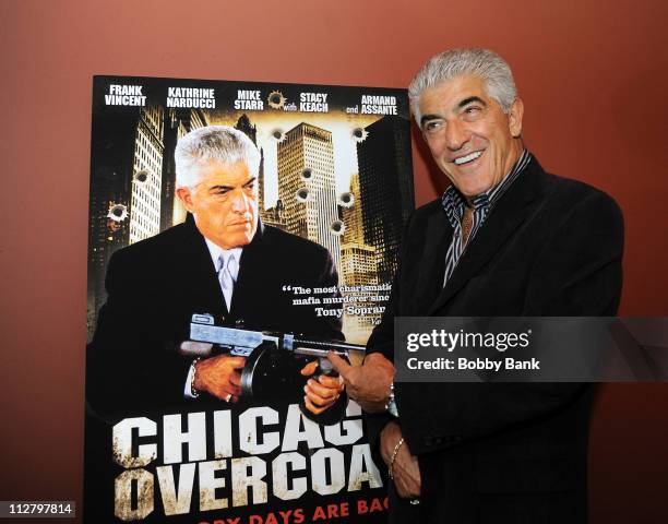 Actor Frank Vincent attends the "Chicago Overcoat" DVD Launch Party at Sweet & Lowdown on April 21, 2011 in New York City.