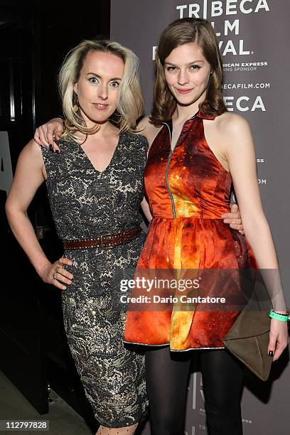 Cynthia Fortune Ryan and Amber Anderson attend the Tribeca Film Festival celebration for the premiere of Lotus Eaters at Liberty Hall at Ace Hotel on...