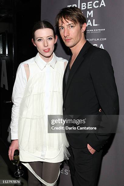 Alexandra McGuinness and Benn Northover attend the Tribeca Film Festival celebration for the premiere of Lotus Eaters at Liberty Hall at Ace Hotel on...