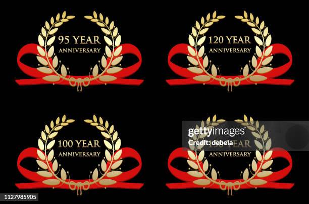 anniversary celebration gold awards - 150th anniversary stock illustrations