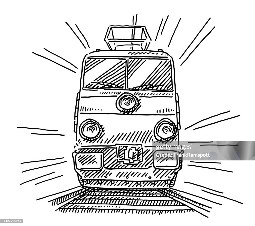 Train Locomotive Front View Drawing
