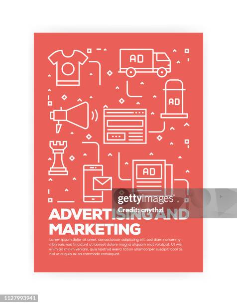 Advertising High Resolution Advertising And Marketing Concept Line Style Cover Design For Annual ...