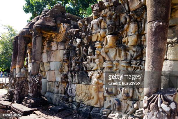 leperking terrace of angkor thom - 像 stock pictures, royalty-free photos & images