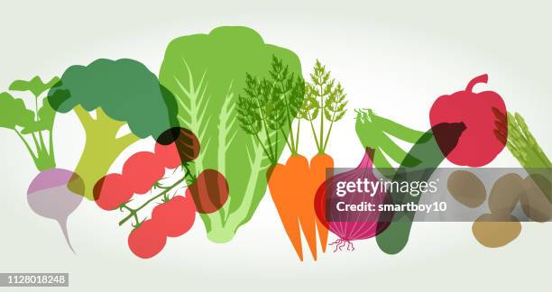 ilustraciones, imágenes clip art, dibujos animados e iconos de stock de verduras de supermercado - vegetales