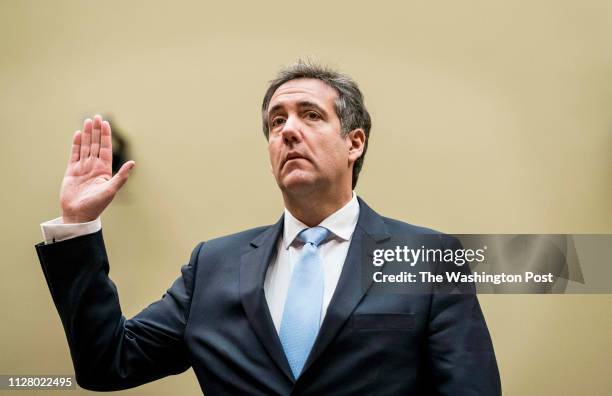 Michael Cohen, former trusted aide and lawyer to President Donald Trump, testifies before the House Oversight and Reform Committee on Capitol Hill in...