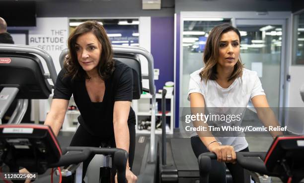 Shirley Ballas and Anita Rani during training for the Comic Relief Kilimanjaro climb on February 07, 2019 in London, England.