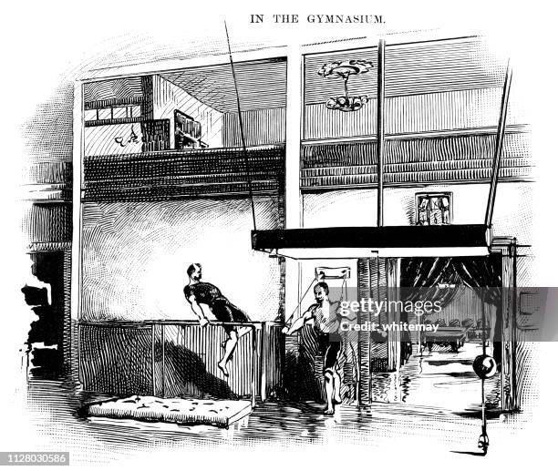 The Gymnasium Of The California Athletic Club In San Francisco High-Res Vector Graphic