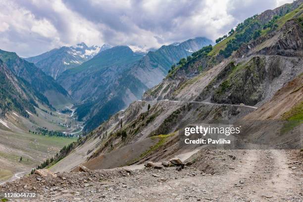 srinagar-kargil-leh road ,zozila pass,jammu and kashmir, ladakh region, tibet,india, - kashmir landscape stock pictures, royalty-free photos & images