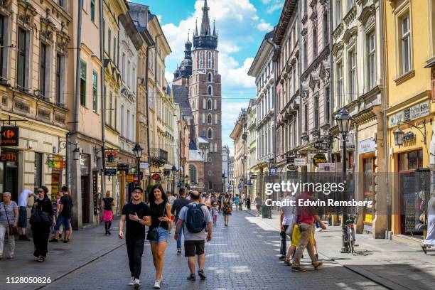 walking in krakow - krakow stock pictures, royalty-free photos & images