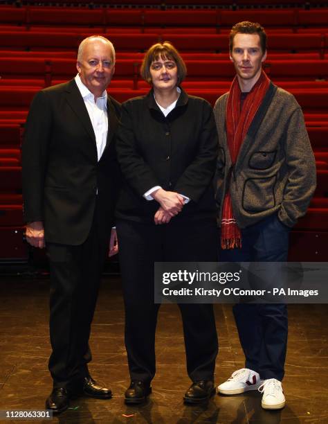 Chair of London Academy of Music and Dramatic Art Shaun Woodward with President Benedict Cumberbatch as they welcome the organisation's new Director...