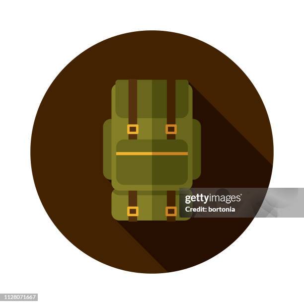 hiking backpack camping icon - packing backpack stock illustrations