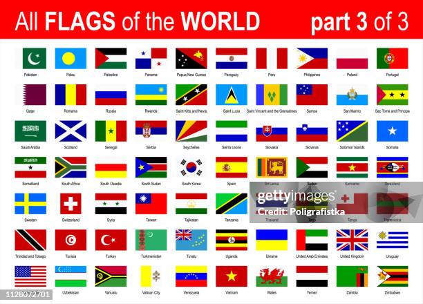 ilustraciones, imágenes clip art, dibujos animados e iconos de stock de todo mundo nacional banderas icon set - alfabéticamente - parte 3 de 3 - ilustración vectorial - orden alfabético