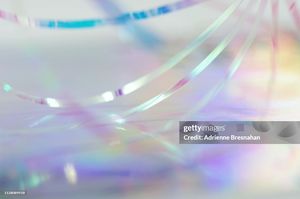 Metallic Ribbon With Pastel Holographic Light Effects