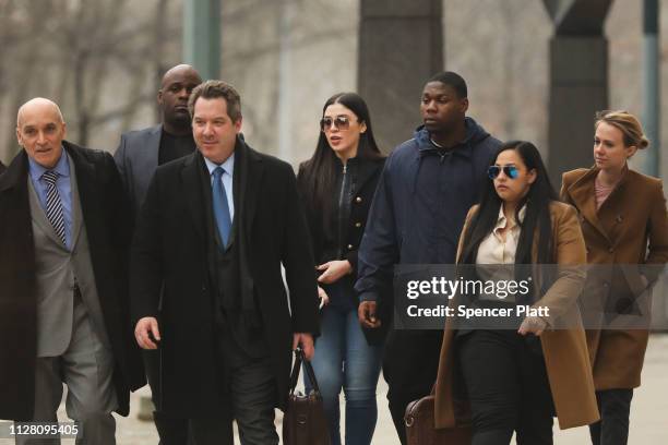 Emma Coronel Aispuro , wife of Joaquin 'El Chapo' Guzman, exits the U.S. District Court for the Eastern District of New York, February 7, 2019 in the...