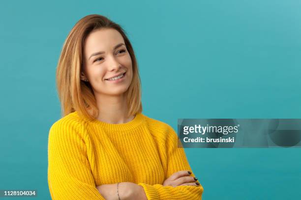 studio portrait of an attractive 20 year old woman - formal portrait stock pictures, royalty-free photos & images