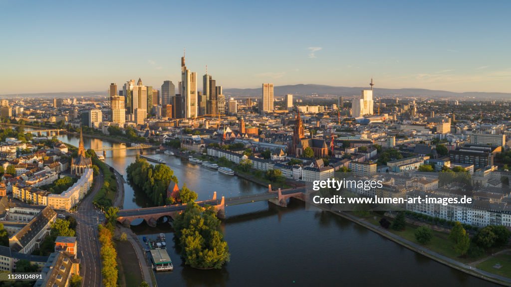 Frankfurt Aerial View Sunrise