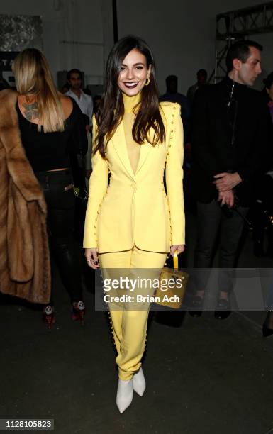 Actress Victoria Justice is seen during the Pamella Roland fashion show during New York Fashion Week at Pier 59 on February 07, 2019 in New York City.