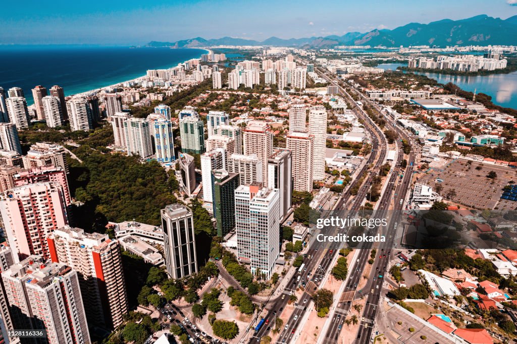 Luchtfoto van Barra da Tijuca in Rio de Janeiro