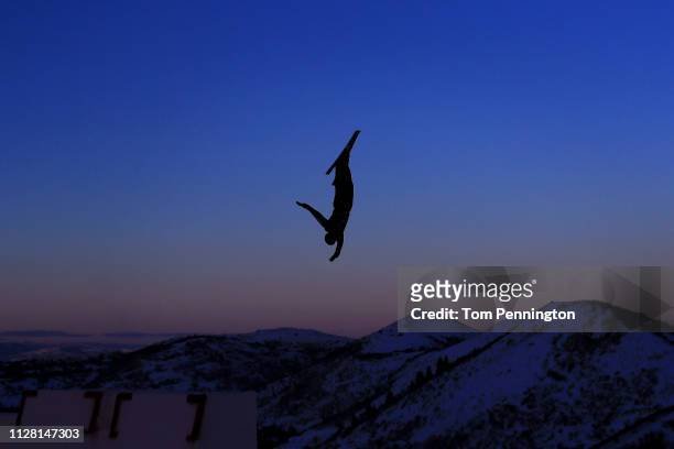 Felix Cormier-Boucher of Canada takes a run during training for the Mixed Team Aerials at the FIS Freestyle Ski World Championships on February 07,...