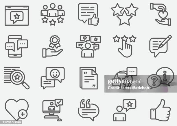 testimonial and support line icons - post icon stock illustrations