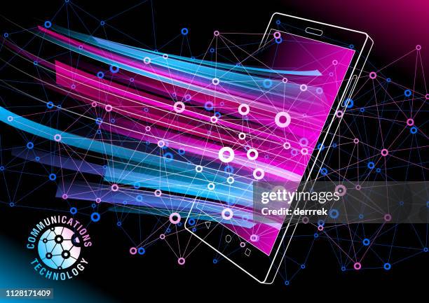 smart phone, communications technology - mobile data stock illustrations