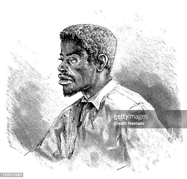 young african man ,negroid (also known as congoid) - african travel smile stock illustrations