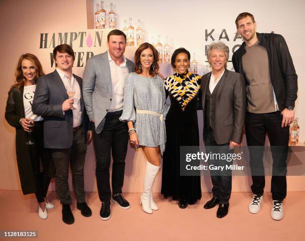 Michelle Witten, Jesse Bonjiovi, Jason Witten, Charlotte Jones Anderson, Jessica Nowitzki, Jon Bon Jovi and Dirk Nowitzki attend the KAABOO Texas...