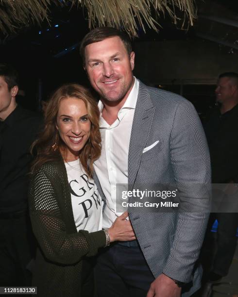 Michelle Witten and Jason Witten attend the KAABOO Texas Welcomes Hampton Water Tasting at The Joule Hotel on February 28, 2019 in Dallas, Texas.