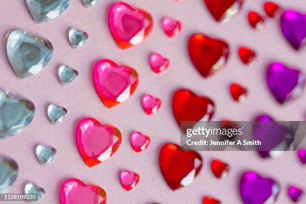 rhinestone hearts - sticker stock pictures, royalty-free photos & images