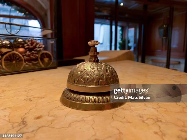 service bell in a hotel - campana fotografías e imágenes de stock