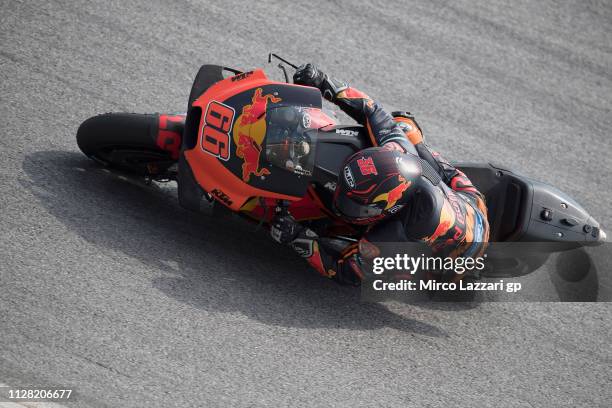 Mika Kallio of Finland and Red Bull KTM Factory Racing rounds the bend during the MotoGP Tests In Sepang at Sepang Circuit on February 08, 2019 in...