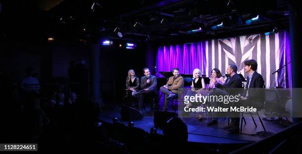 Kerry Butler, Rob McClure, Alex Brightman, Sophia Anne Caruso, Leslie Kritzer, Adam Dannheisser and Alex Timbers attends Broadway's 'Beetlejuice' -...