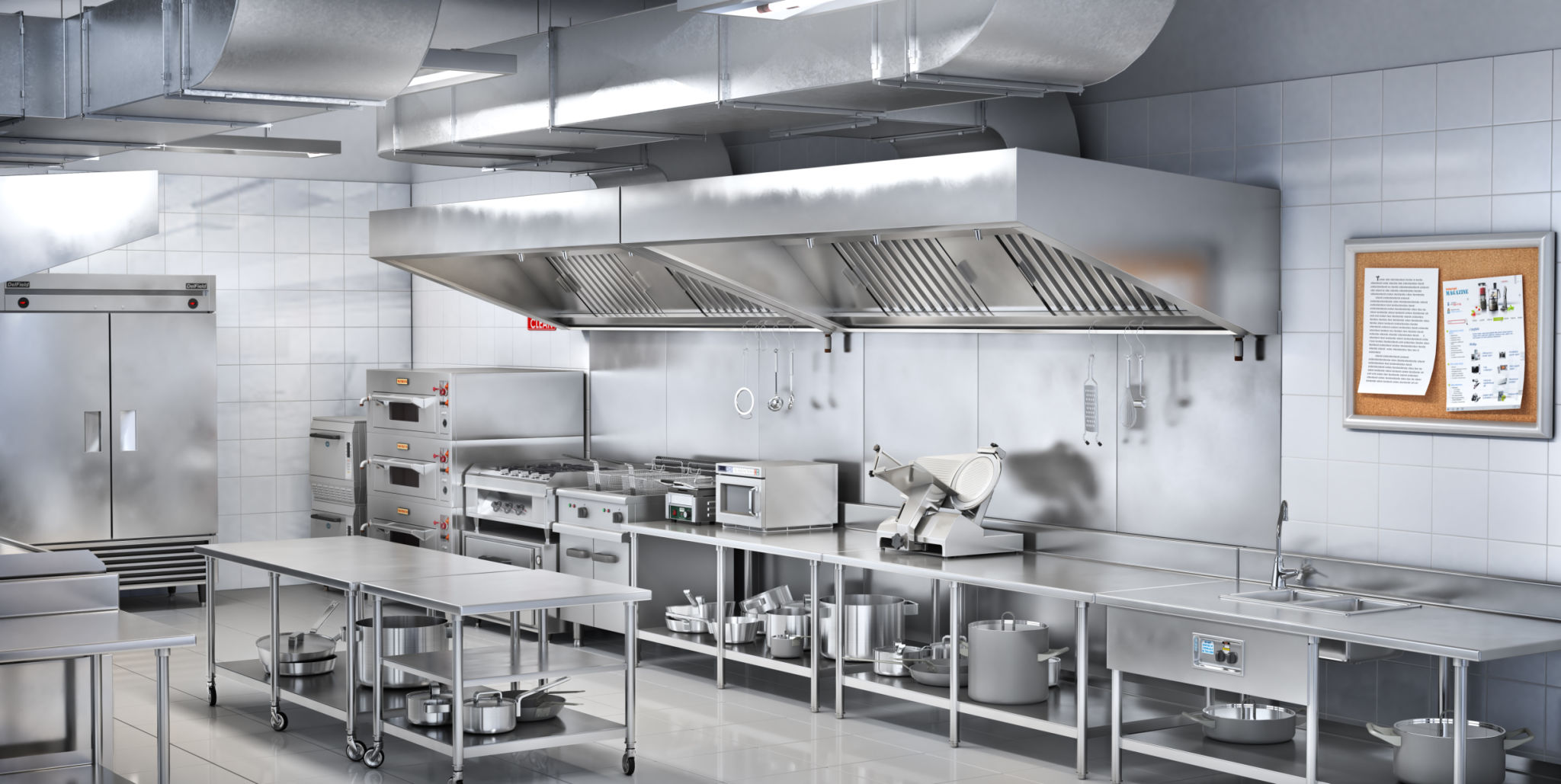 Industrial kitchen. Restaurant kitchen. 3d illustration Industrial kitchen. Restaurant kitchen. 3d illustration
