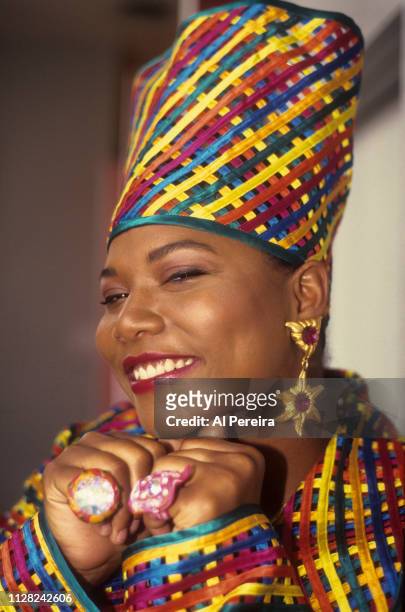Queen Latifah appears in a portrait taken backstage during Queen Latifah's video shoot for "Fly Girl" on June 28, 1991 in New York City.