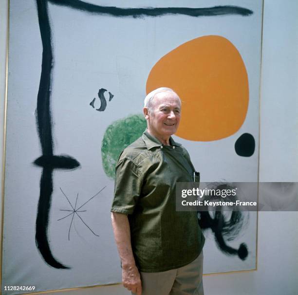 Portrait du peintre Joan Miro, en France, en 1968.