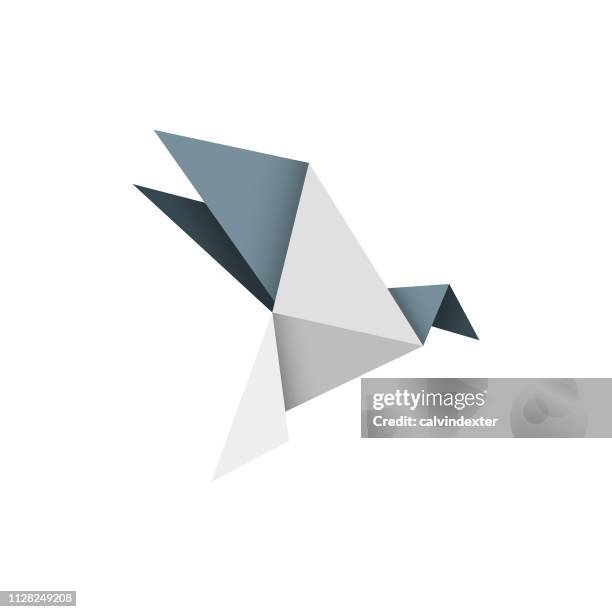 stockillustraties, clipart, cartoons en iconen met origami vogels ontwerp - origami background