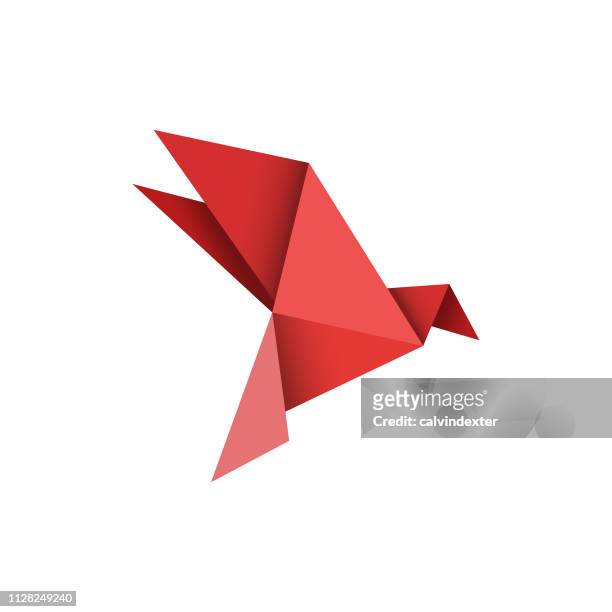 origami bird design - paper crane stock illustrations