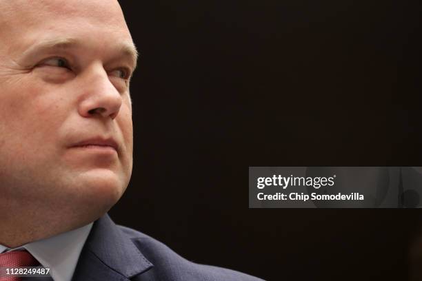 Acting U.S. Attorney General Matthew Whitaker testifies before the House Judiciary Committee in the Rayburn House Office Building on Capitol Hill...