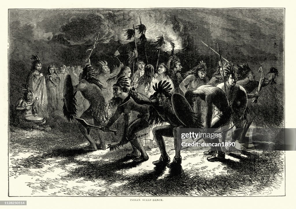 Native American scalp dance, 19th Century