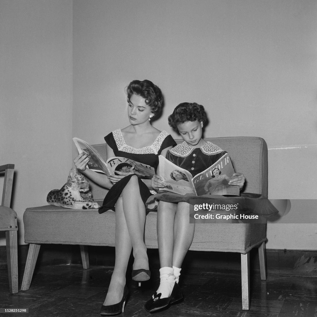 American actress Natalie Wood and he sister Lana Wood reading... News ...