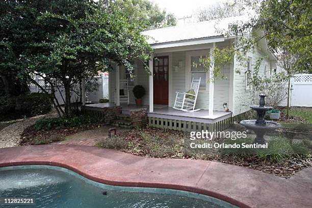 This three-room guest cottage overlooks the backyard pool at the home of Mayor Linda Kuhn, of Sanford, Florida.