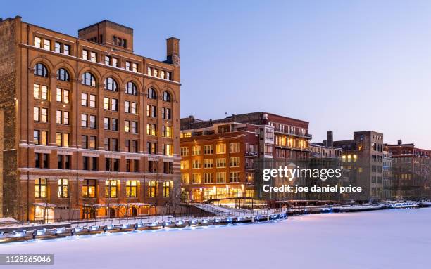 waterfront houses, milwaukee, wisconsin, america - wisconsin house stock pictures, royalty-free photos & images