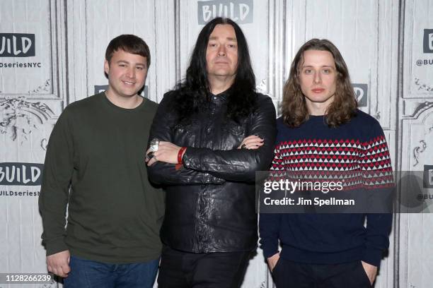 Actor Emory Cohen, director Jonas Akerlund and actor Rory Culkin attend the Build Series to discuss "Lords of Chaos" at Build Studio on February 08,...