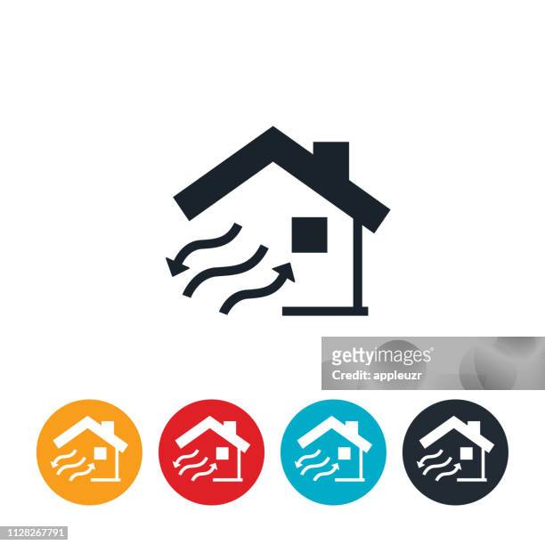 home ventilation icon - air duct stock illustrations