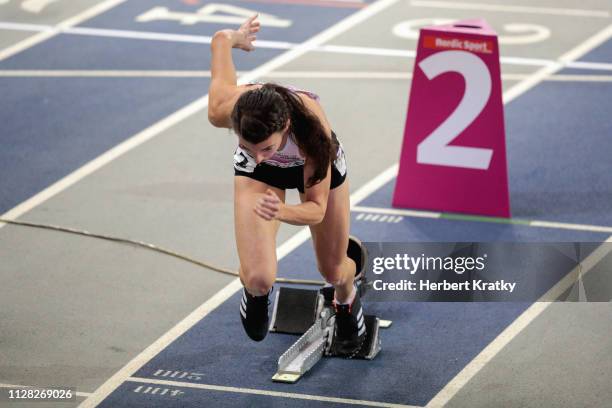 Susanne Walli of Austria competes in the qualification heats of the women's 400m event on March 1, 2019 in Glasgow, United Kingdom.