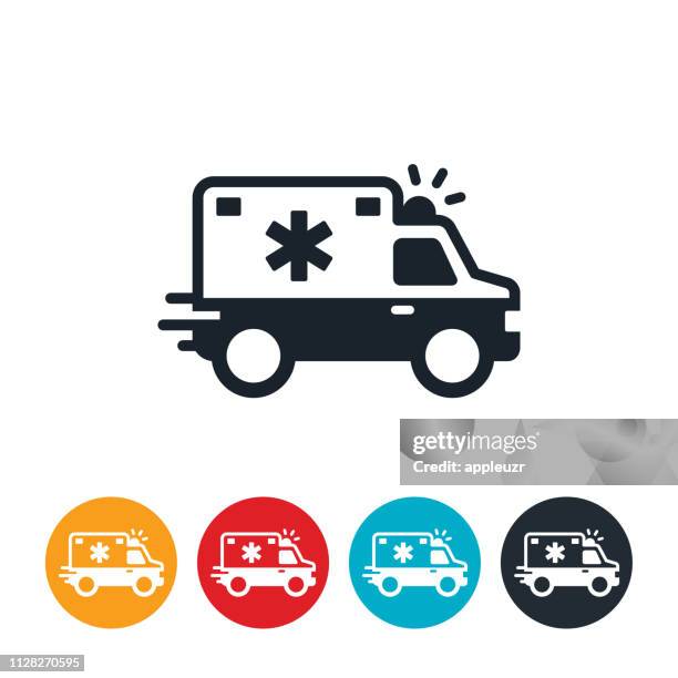 speeding ambulance icon - emergency services vehicle stock illustrations