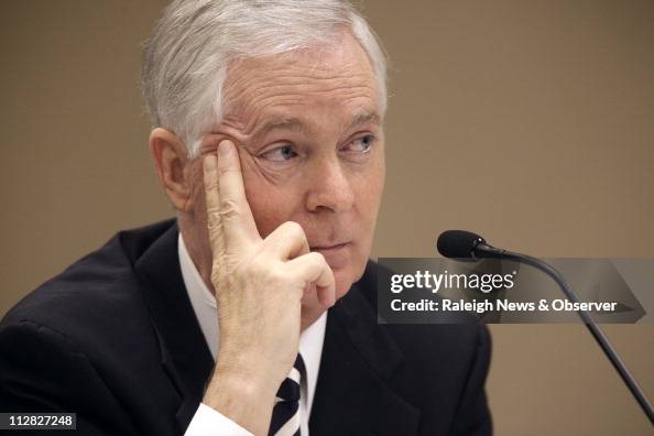 Mike Rasley Former North Carolina Gov. Mike Easley listens to questioning from ...