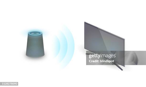 virtual assistant / music speaker - smart speaker stock illustrations