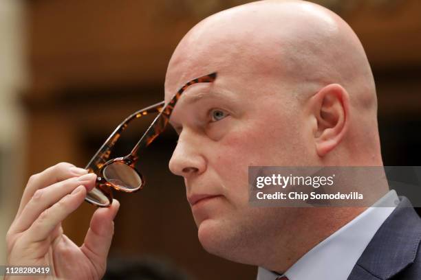 Acting U.S. Attorney General Matthew Whitaker testifies before the House Judiciary Committee in the Rayburn House Office Building on Capitol Hill...